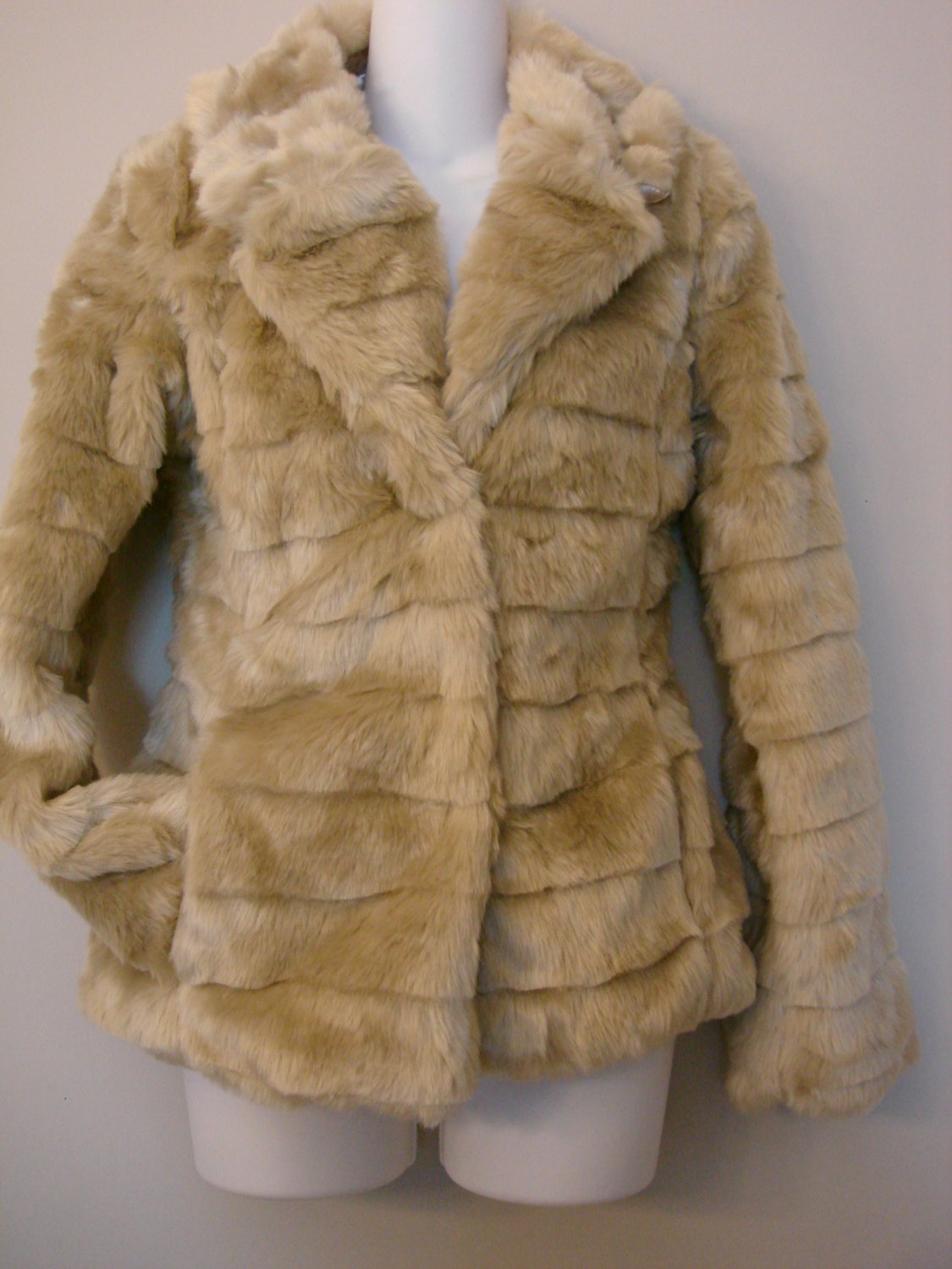 S- Brown Faux Fox Fur Coat