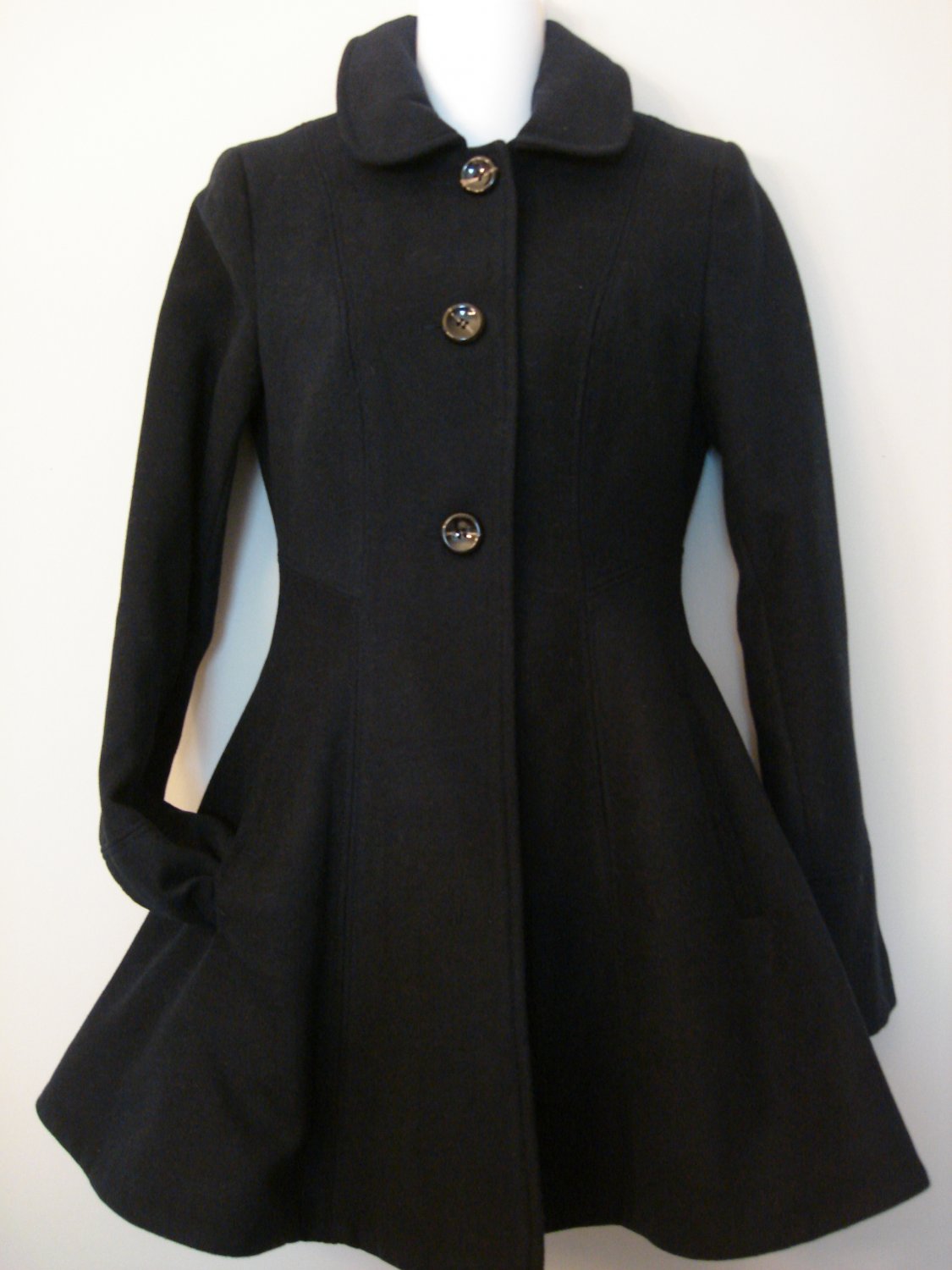 XS- Navy Blue Circle Dress Coat