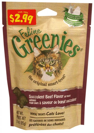 Feline Greenies! Beef Flavor! 3 oz