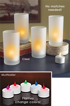 LED Flickering Tea Lights - set of 5