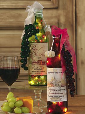 Lighted Wine Bottles