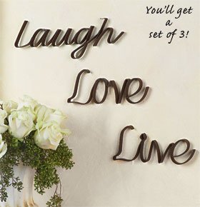 Set Of 3 Inspirational Decorative Wall Words