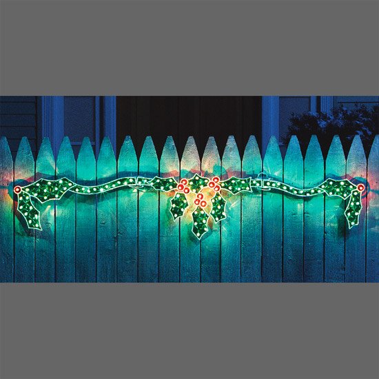 Lighted Seasonal Holographic Christmas Holly