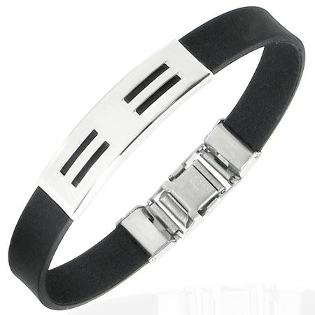 Dual Hoizontal Lines Stainless Bracelet