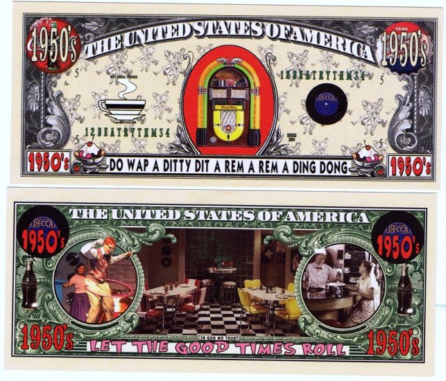 1950's Jukebox Coca Cola Diner Soda Shop Dollar Bill