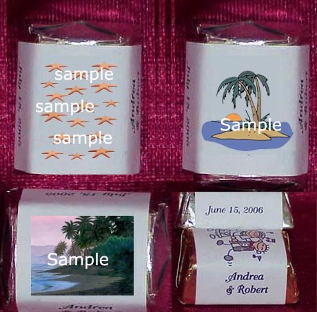 150 Wedding Bridal Shower Beach Ocean Themed Nugget Candy Wrappers