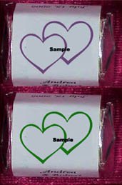 150 Wedding Bridal Shower HEARTS Nugget Candy Wrappers
