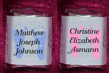150 BABY ANNOUNCEMENT Candy Custom Wrappers Favors boy girl