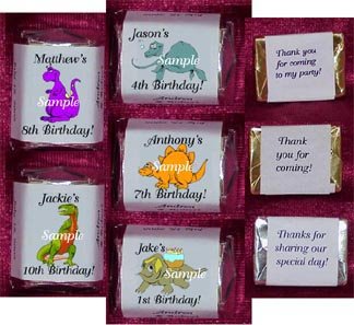 150 DINOSAUR THEMED BIRTHDAY PARTY candy Wrappers Favors