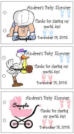 BABY SHOWER Lollipop Suckers Favors Tags Boy or Girl