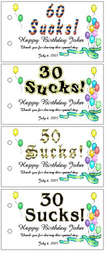 30-40-50-60 any AGE SUCKS BIRTHDAY Party Lollipop suckers Favors Tags