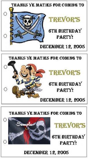 PIRATE BIRTHDAY Party Lollipop suckers Favors Tags