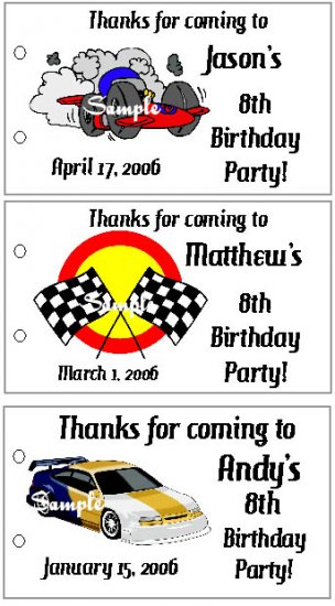 RACECARS RACE CARS BIRTHDAY Party Lollipop Favors Tags