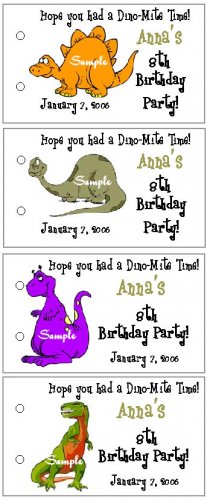 DINOSAUR BIRTHDAY Party Lollipop suckers Favors Tags