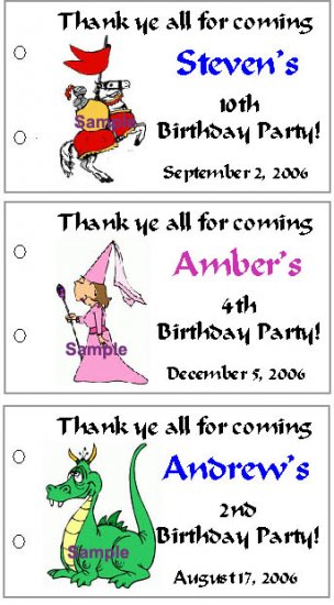 DRAGONS KNIGHTS BIRTHDAY Party Lollipop suckers Favors