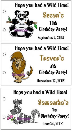 ZOO ANIMALS BIRTHDAY Party Lollipop suckers Favors