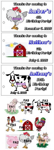 FARM ANIMALS BIRTHDAY Party Lollipop suckers Favors