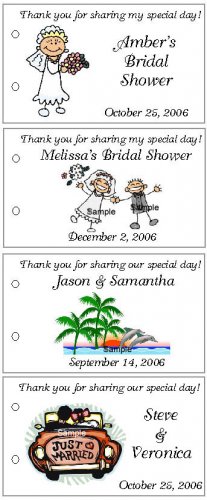 WEDDING BRIDAL SHOWER JUST MARRIED Party Lollipop sucker Favors Tags