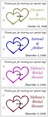 WEDDING BRIDAL SHOWER HEARTS Party Lollipop sucker Favors Tags