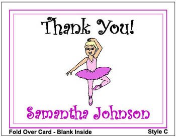 Kid BALLERINA Birthday Thank You Cards Notes Kids Girl
