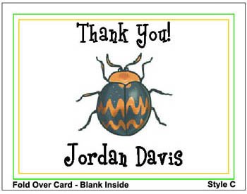 Kid BUG BUGS Birthday Thank You Cards Notes