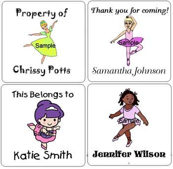 Ballerina (self-stick) Gift Favor Tags