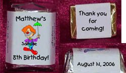 30 CLOWNS THEMED BIRTHDAY PARTY custom CANDY Wrappers