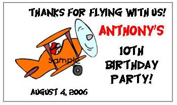 AIRPLANES BIRTHDAY Party Lollipop suckers Favors Tags