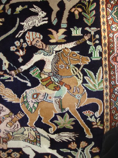 THE MONGUL HUNTING PARTY silk 1600 KPSI Antique