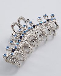 Hair Jaw Clip With Lt. Sapphire Crystal Accents