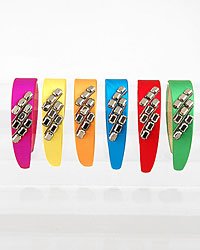 12 Satin Headbands W/ Jewel Cut Embellishment At The Side
