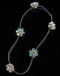 Silver Ab / Rhinestone / Stretch / Flower / Anklet