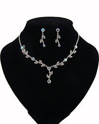 Silver Ab / Rhinestone Choker Set