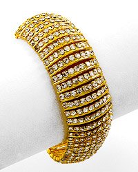 Goldtone / Clear Rhinestone / Lobster-claw / Bracelet