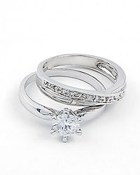 Silver (rhodium) Clear / Cubic Zirconia