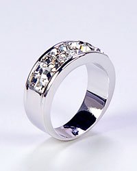 Silver Rhodium Plated Crystal Ring