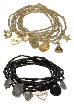 Nine strands of seed beads and bugle beads