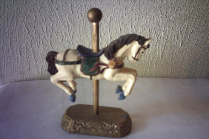 CAROUSEL HORSE & POLE ON STAND - NICE COLLECTIBLE