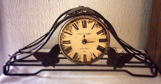 MANTLE CLOCK - WIRE & METAL BUTTERFLYS - POIROT & GERMAIN SAINT CROIX PARIS