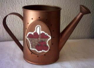 COPPER TIN WATERING CAN APPLE DECORATED POTPOURRI HOLDER