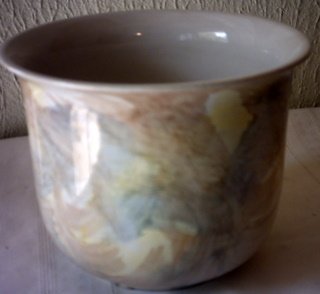 ROUND CERAMIC FLOWER PLANTER / VASE - GLAZED - MADE IN GERMANY