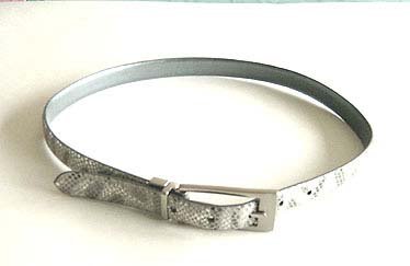 METALLIC SILVER SNAKE EMBOSSED 3/4"BELT Small