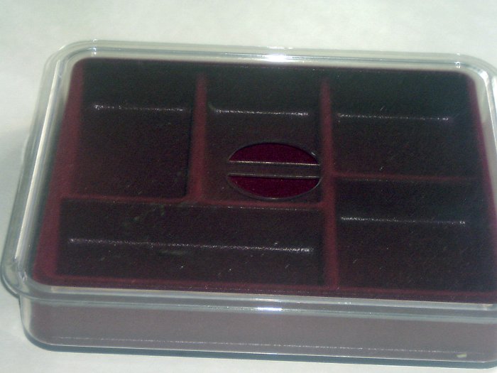 5 Section Burgundy Open Jewelry Box Tray