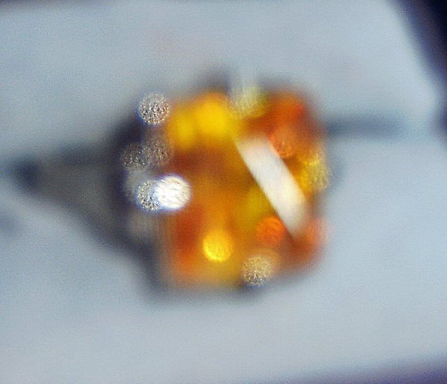 Brilliant SQUARE Faux Yellow Topaz Ring Size 6-7