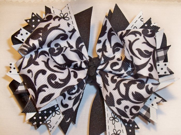 Boutique Black and White Hair Bow