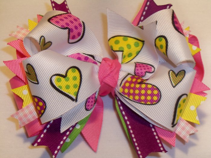 Boutique Heart Hair Bow