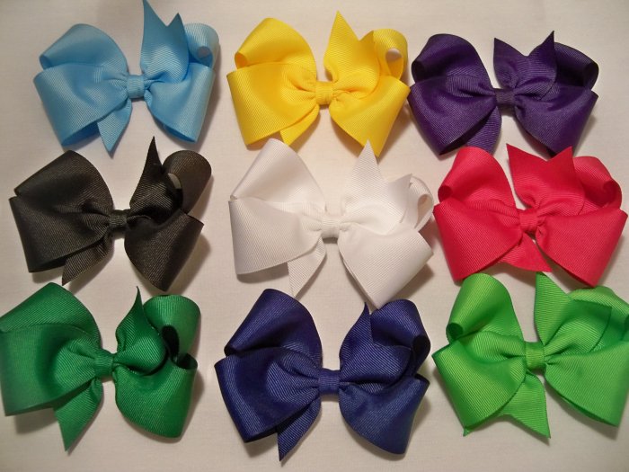 YOU PICK: Six (6) Boutique Solid Colored Hair Bows