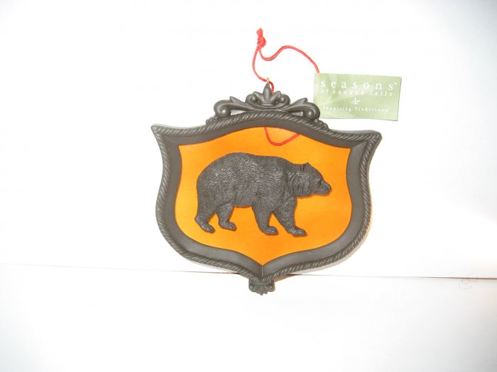 Bear Christmas Ornament - Glass & Metal - Seasons of Cannon Falls