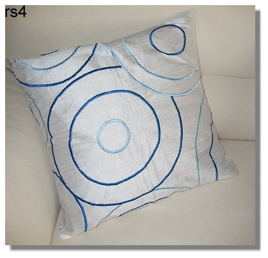 White Embroidered Raw Silk Cushion Cover ( rs 4) Set of two