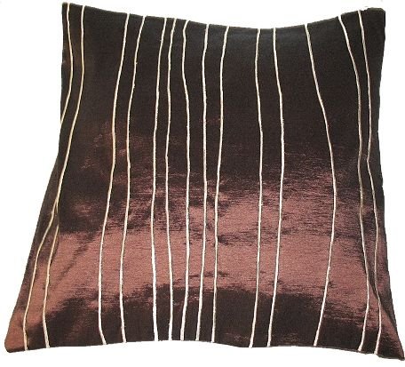 Brown Embroidered Raw Silk Cushion Cover ( rs7) Set of two